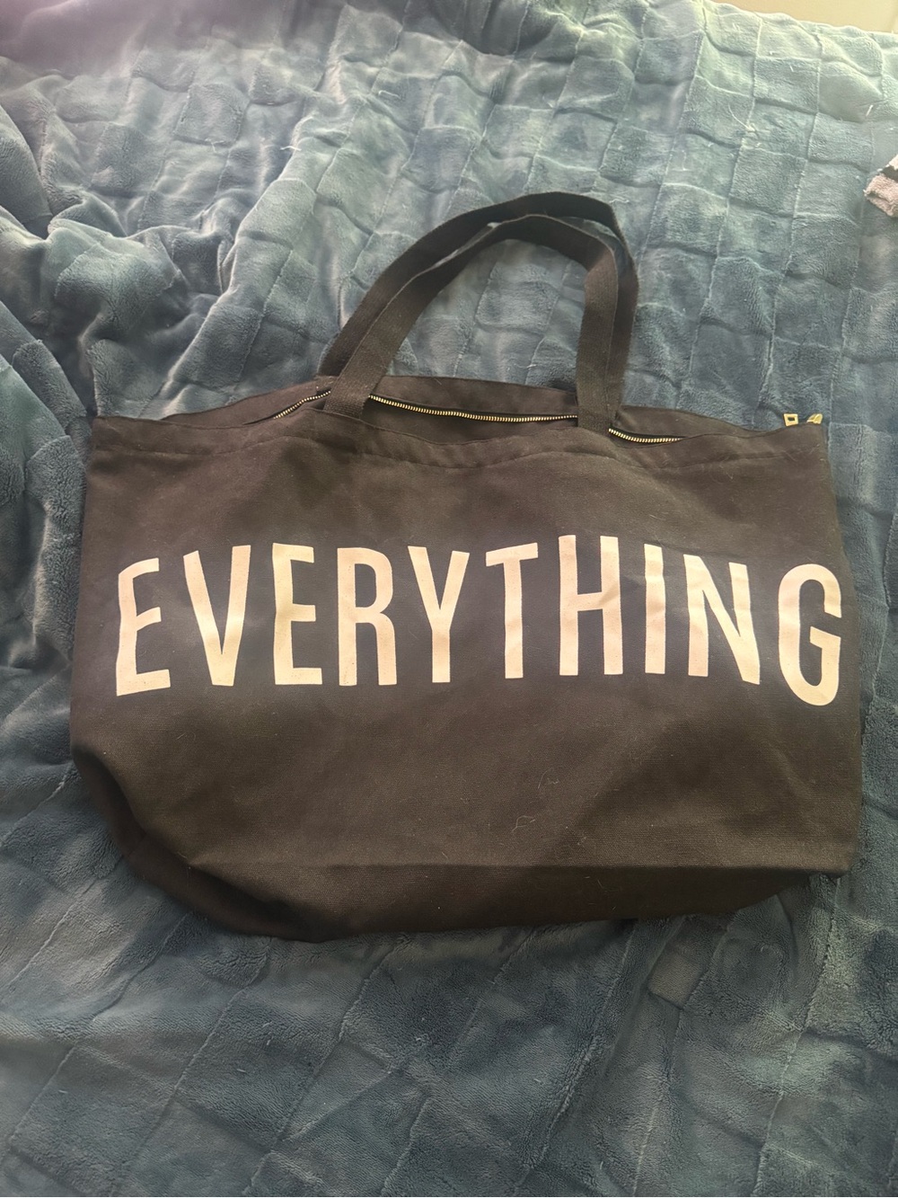 Black "EVERYTHING" Canvas Tote Bag